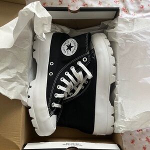 Brand new Platform Black and White Converse.